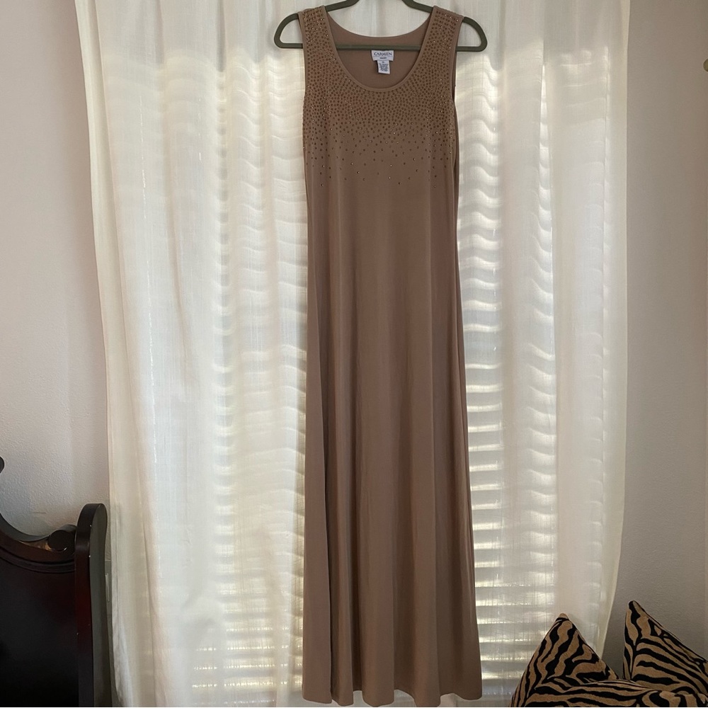 Carmen Marc Valvo maxi dress rhinestones size XS